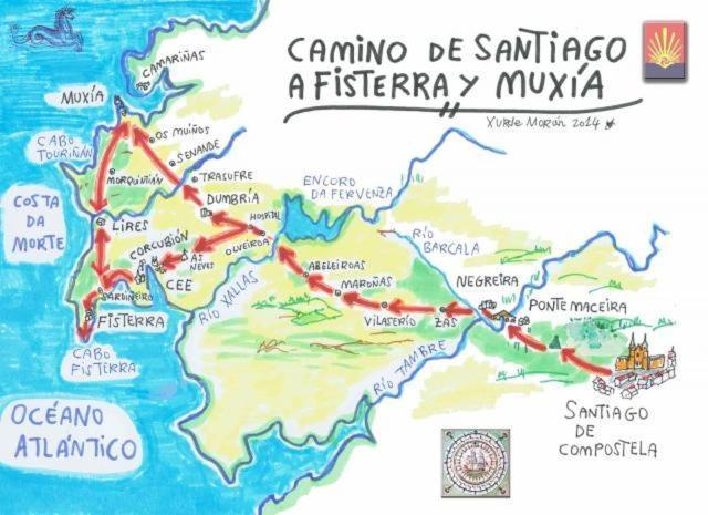 Casa De La Abuela En El Camino De Santiago A Finiesterre Negreira Esterno foto